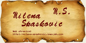 Milena Spasković vizit kartica